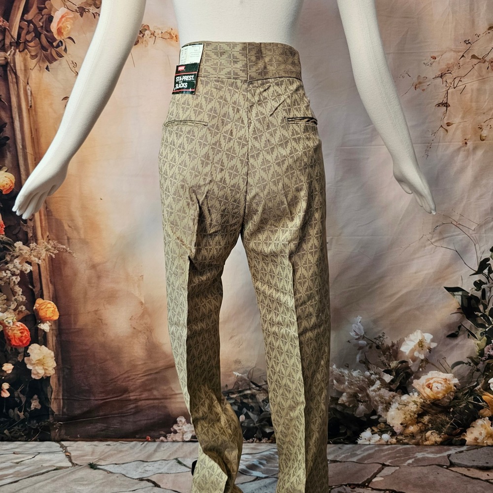 Vintage DEADSTOCK 1970s Levis Sta-Prest Slacks Pants Tan Diamond Flare 31x32 NWT - Picture 14 of 16